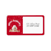 Rode vrolijke kerst graffiti Adresetiketten Etiket (Voorkant)