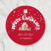 Rode vrolijke kerst graffiti cadeau Labels (Voorkant)