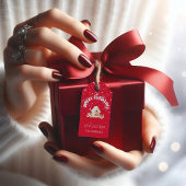 Rode vrolijke kerst graffiti cadeau Labels Cadeaulabel