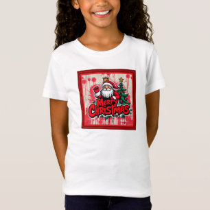 Rode vrolijke kerst met kerstclausule t-shirt