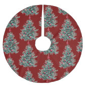 Rode vrolijke kerstbomen kerstboom rok (Voorkant)