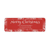  rode vrolijke kerstlijn kunst vakantie etiket (Voorkant)