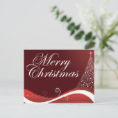 Rode Vrolijke Kerstmis Feestdagenkaart (Staand voorkant)