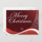 Rode Vrolijke Kerstmis Feestdagenkaart (Voorkant / Achterkant)