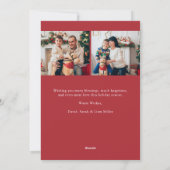 Rode Vrolijke Kerstmis Foto Collage Kaart (Achterkant)