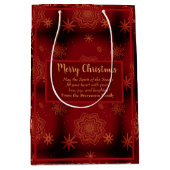 Rode Vrolijke Kerstmis Gepersonaliseerd Medium Cadeauzakje (Voorkant)