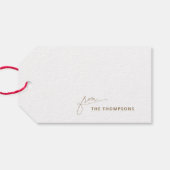 Rode Vrolijke Magische Kerstmis Cadeaulabel (Achterkant Horizontaal)