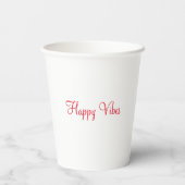 Rode vrolijke vibes vakantie eenvoudige minimale k papieren bekers (Achterkant)