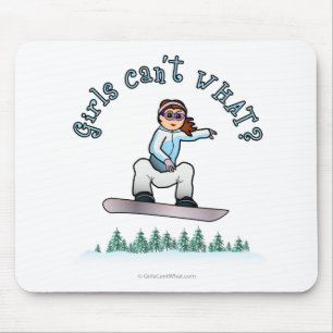 Rode Vrouw Snowboarder Muismat