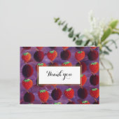 Rode Vruchten Landelijk Elegant Dank Je Bedankkaart (Staand voorkant)