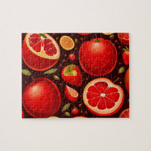 Rode Vruchten Patroon Legpuzzel