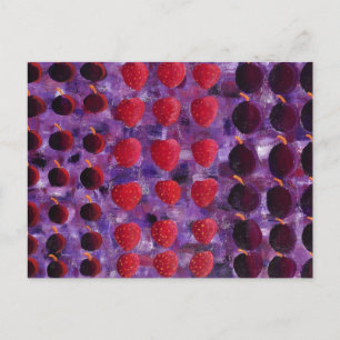 Rode vruchtenschilderingen briefkaart