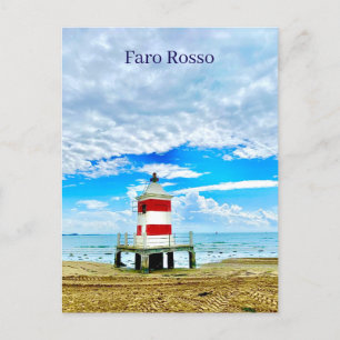 Rode Vuurtoren Faro Rosso Italië Ansichtkaart Briefkaart