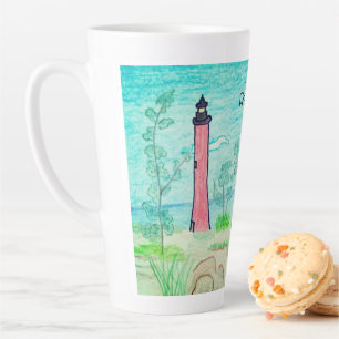Rode vuurtoren latte mok
