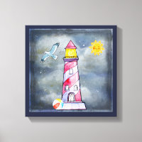 Rode vuurtoren met een achtergrond van Stormy