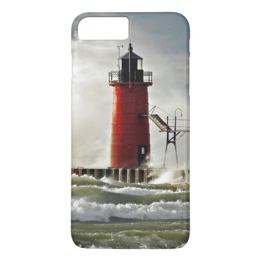 rode vuurtoren met gigantische golven Case-Mate iPhone case (Achterkant)