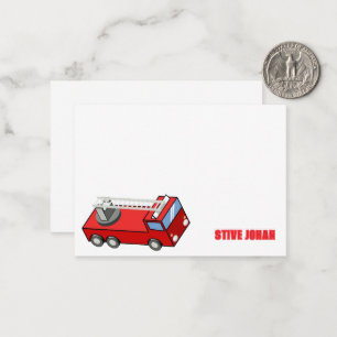 Rode Vuurtruck Verjaardagsbriefje Kaart Notitiekaartje