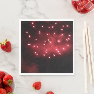 Rode Vuurwerk Papieren Servetten