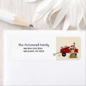 RODE WAGON PRINTABLE ADRESETIKETTEN ETIKET (Insitu)