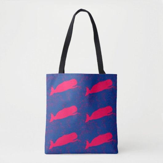 rode walvissen zijn blauw tote bag (Voorkant)