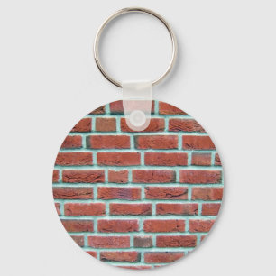 Rode wand met witte lijnpatroon sleutelhanger