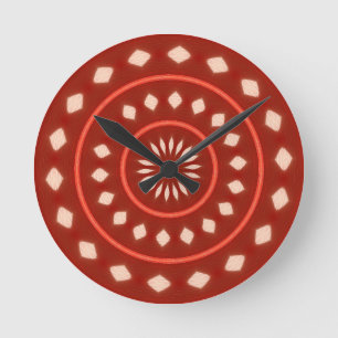 Rode wandklok ronde klok