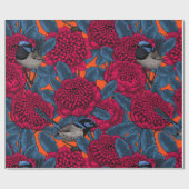 Rode waratah en sprookjes cadeaupapier (Vlak)