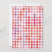 Rode was Waterverf Houndstooth Foto Afstuderen Aankondiging (Achterkant)