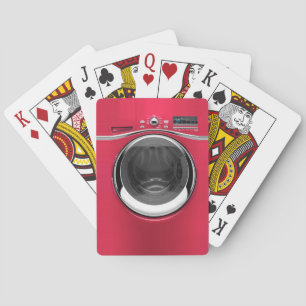 Rode wasmachine pokerkaarten