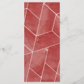 Rode watercolor geometrische galajmenu menu (Achterkant)