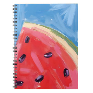 Rode Watermeloen Aquarel Fruit Schilderij Notitieboek