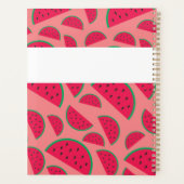 Rode Watermeloen Zomer Leuk Trendy Monogram Planner (Achterkant)