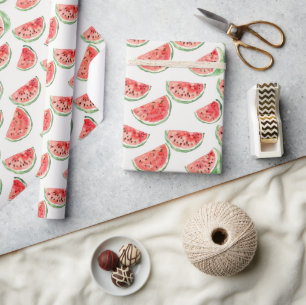 Rode Watermeloenen Fruit Verjaardag Cadeaupapier