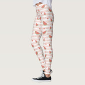 Rode watermeloenen, harten, strepen, zomerpatroon leggings (Links)