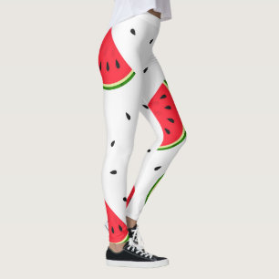 Rode watermeloenen patroon leggings