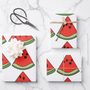 Rode watermeloenschijven inpakpapier vel