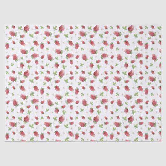 Rode Waterverf aardbeien Tissuepapier (Voorkant)