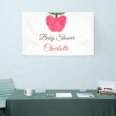 Rode Waterverf appel baby shower naam toevoegen ti Spandoek (Beurs)
