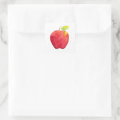 Rode Waterverf Apple Vierkante Sticker (Tas)