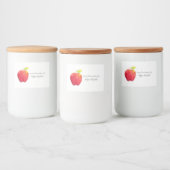 Rode Waterverf Apple Voedselcontainer Etiket (Flessen)