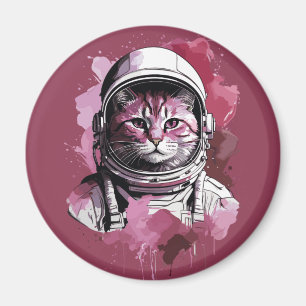 Rode Waterverf Astronaut Cat Magneet