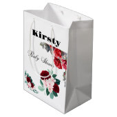 Rode Waterverf Bloem Baby shower Medium Cadeauzakje (Achterkant Gekanteld)