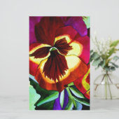 Rode waterverf bloem briefpapier (Staand voorkant)