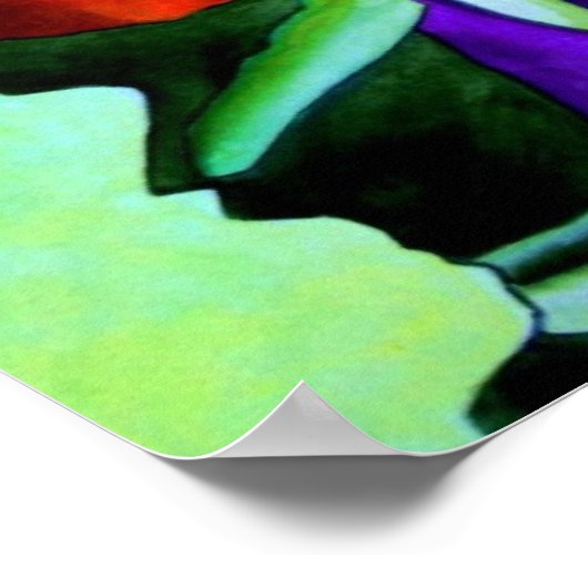 Rode waterverf bloem poster (Hoek)