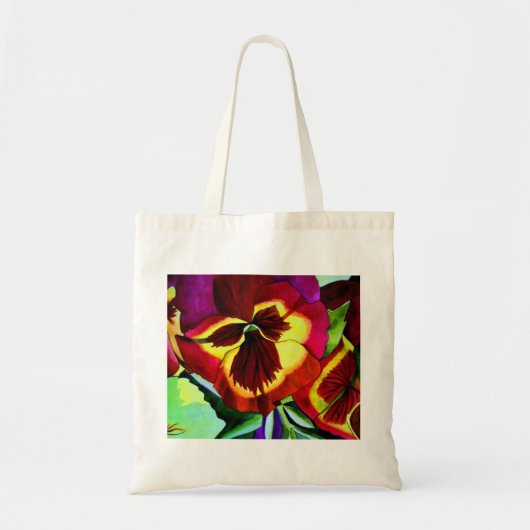 Rode waterverf bloem tote bag (Voorkant)