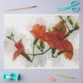 Rode Waterverf bloemen 20x30-decoupage Tissuepapier (Craft)