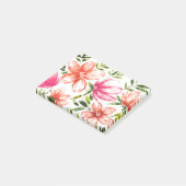Rode waterverf bloemen 5 post-it® notes (Schuin)