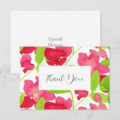 Rode Waterverf bloemen Bedankkaart (Voorkant / Achterkant)