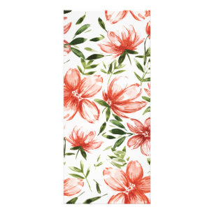 Rode Waterverf bloemen Reclamekaart