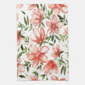 Rode Waterverf bloemen Theedoek (Verticaal)